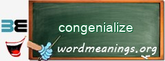 WordMeaning blackboard for congenialize